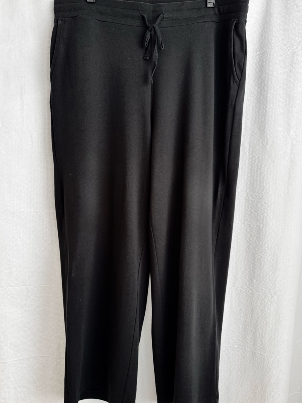 J. Jill Black Wide Leg Cropped Cotton Modal Knit Pants